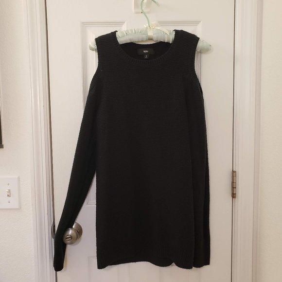 Cold Shoulder Sweater Black Knit NWOT Long Fall - Picture 2 of 6